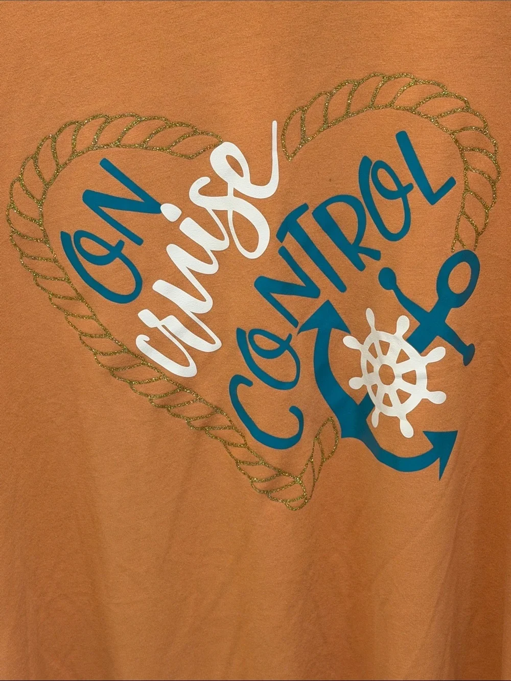 🚢🚢🚢BOGOHO🚢🚢🚢Peach Fringe Swim Coverup with Blue Nautical Print-3X - Picture 2 of 6